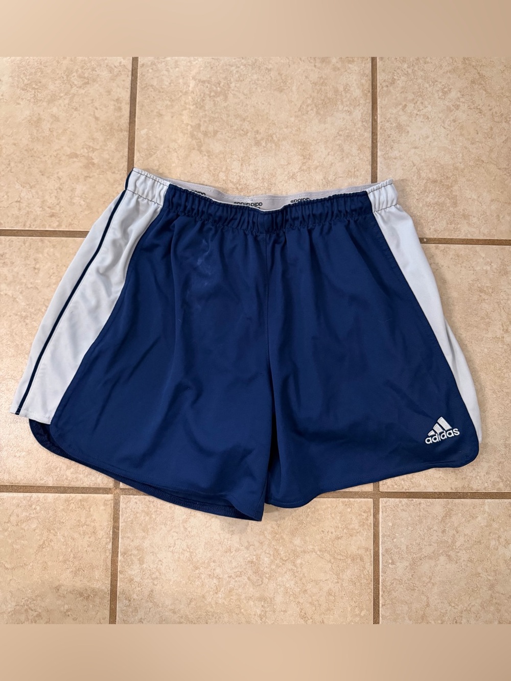 EUC Adidas Climalite Navy & White Athletic Running Shorts